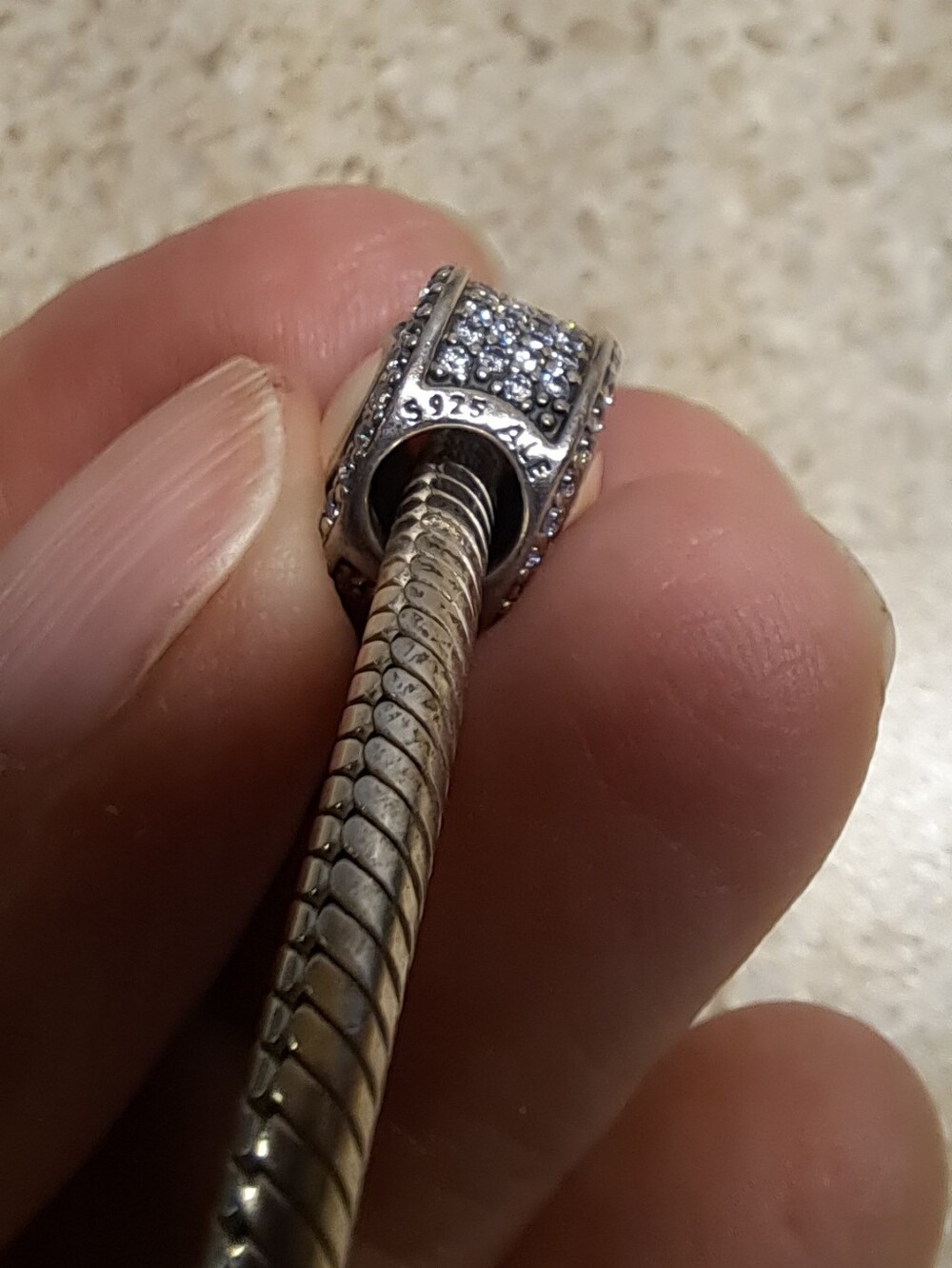 Pandora Snake Chain Bracelet With Charm - Picture 5 of 9